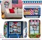 Patriotic Door Sign 4th of July Wreaths for Front Door Hanger Wooden Independence Day Decoration